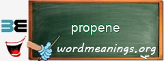 WordMeaning blackboard for propene